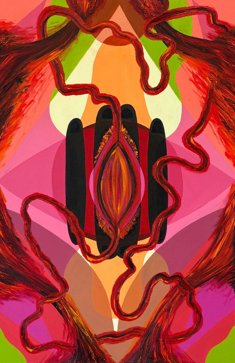 I Shouldn't Be Doing This (2026) acrylic and oil on canvas 36x24"