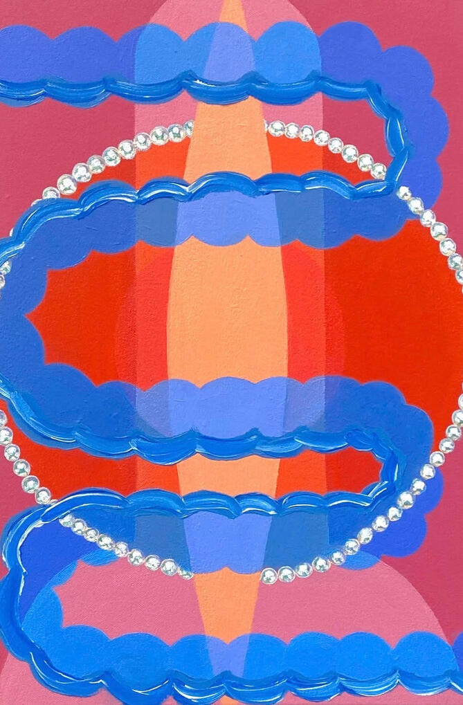 TRUST YOUR GUT (2026) acrylic and oil on canvas 18x12"