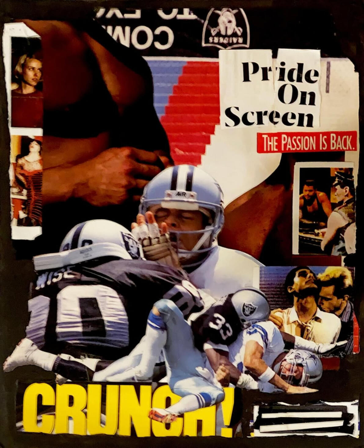 Sports Illustrated, August 27, 1990 [Pride On Screen] (2023) paper collage on foamcore 14x11"
